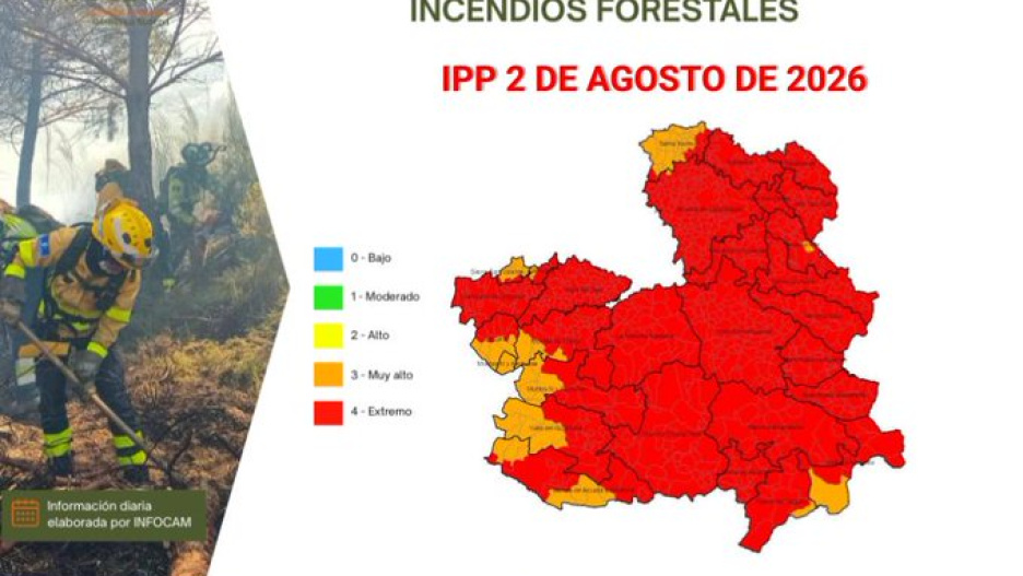 Riesgo extremo de incendios en Castilla-La Mancha