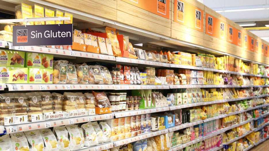 Lineal de productos sin gluten.