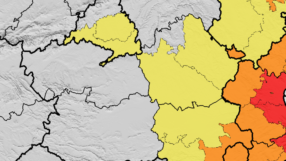 Mapa de avisos de la Aemet este 19 de agosto