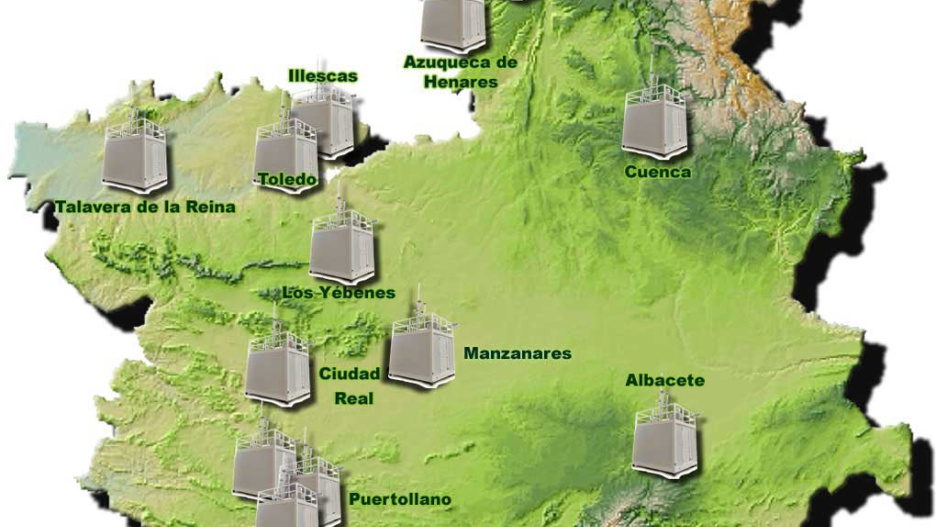 Mapa de la calidad del aire en Castilla-La Mancha el 5 de septiembre