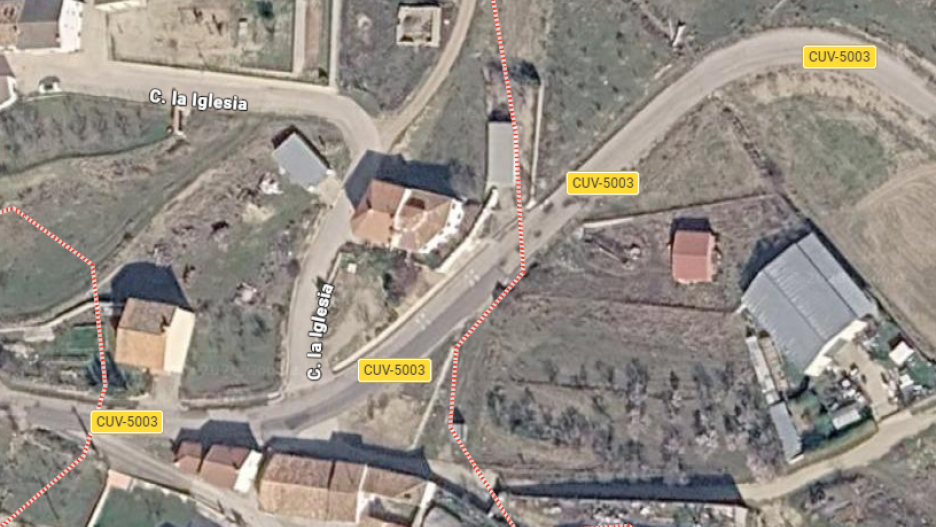 Localización del lugar del accidente en Casas de Garcimolina (Cuenca)