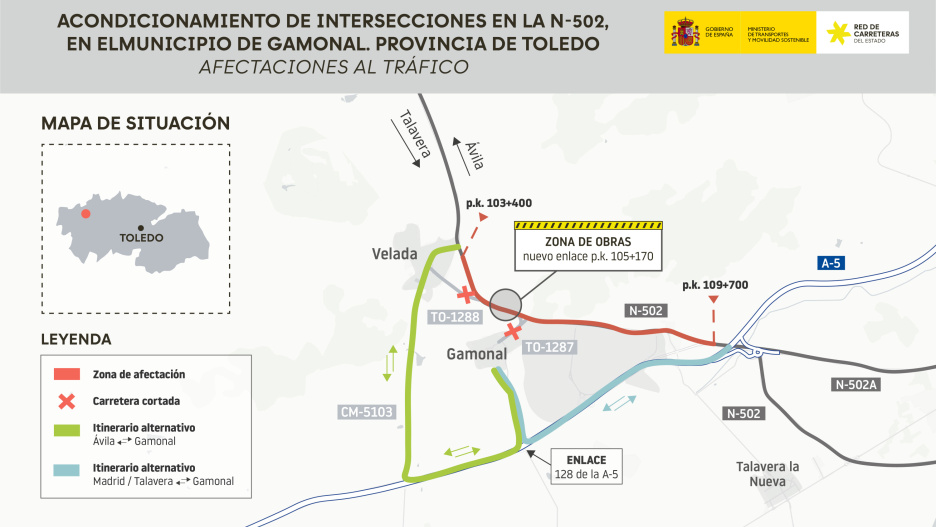 Obras de mejora para mejorar la conexión con la N-502.