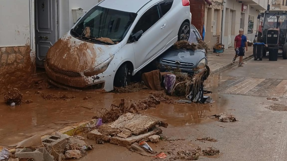 Efectos que ha causado la riada en Madrigueras (Albacete)