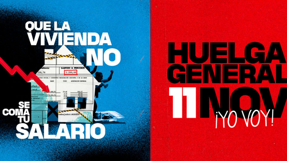 Cartel de convocatoria de la huelga general.