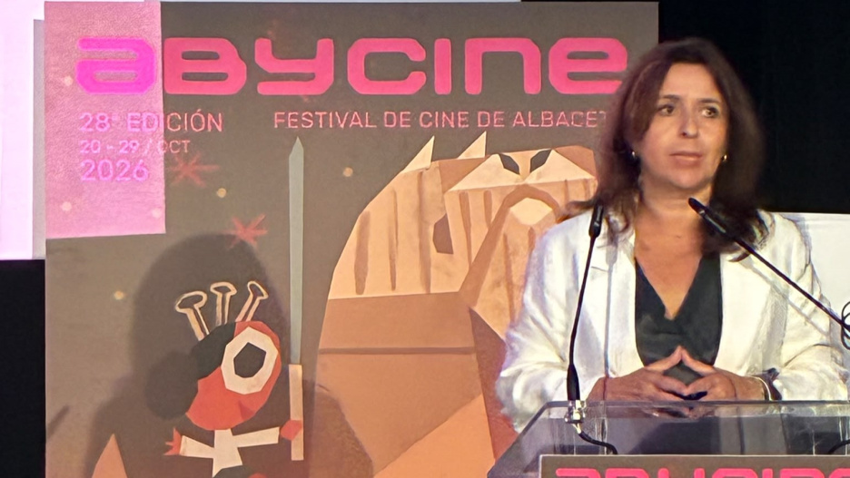 Belén Lario en la presentación de Abycine en Albacete