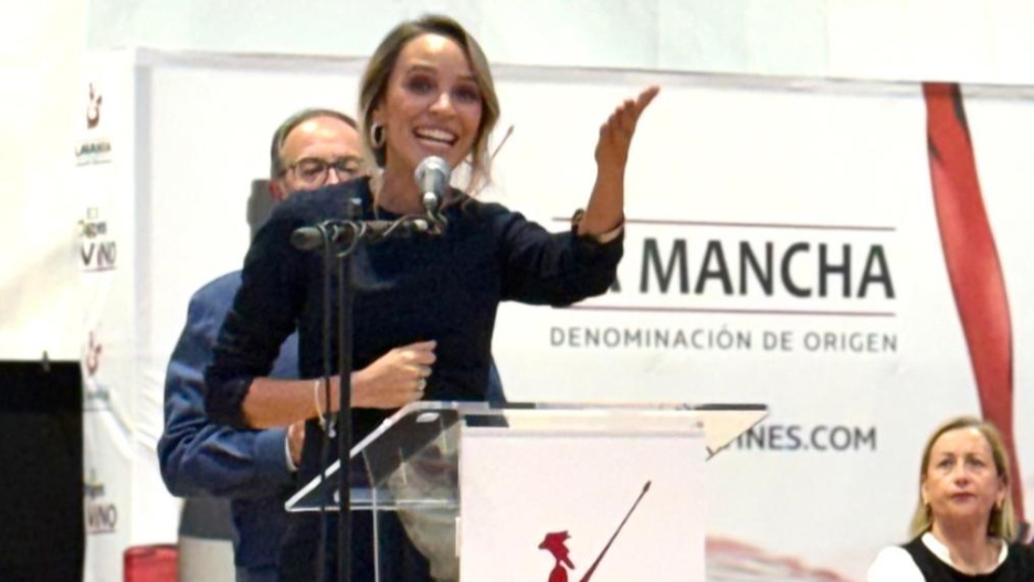 Aránzazu Santos durante la entrega de premios de DO La Mancha