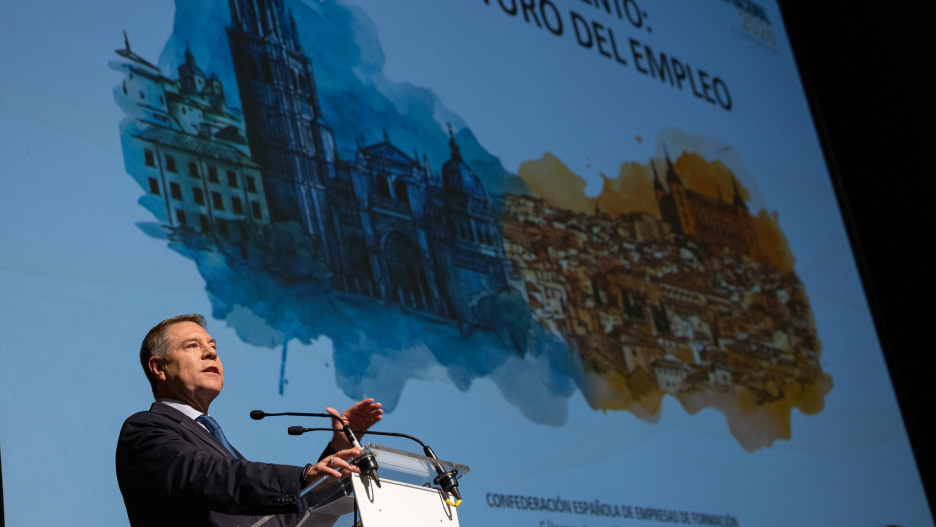 El presidente de Castilla-La Mancha en el 29º Congreso Nacional de Empresas de Formación celebrado en Toledo.