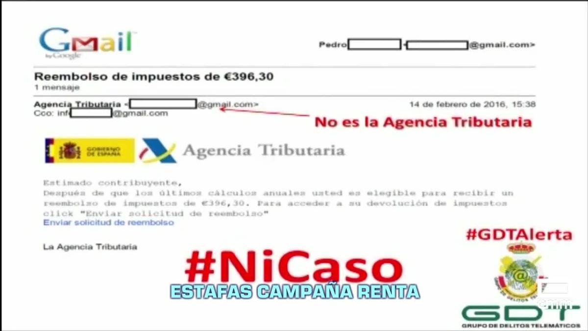 Cuidado con las estafas, suplantan la identidad de la Agencia Tributaria
